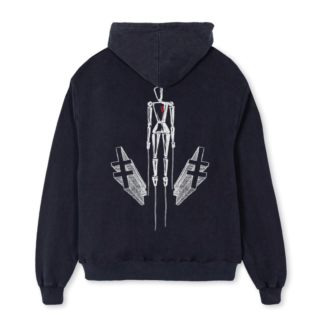 RISE Vintage Black Oversized Hoodie. - Image 2