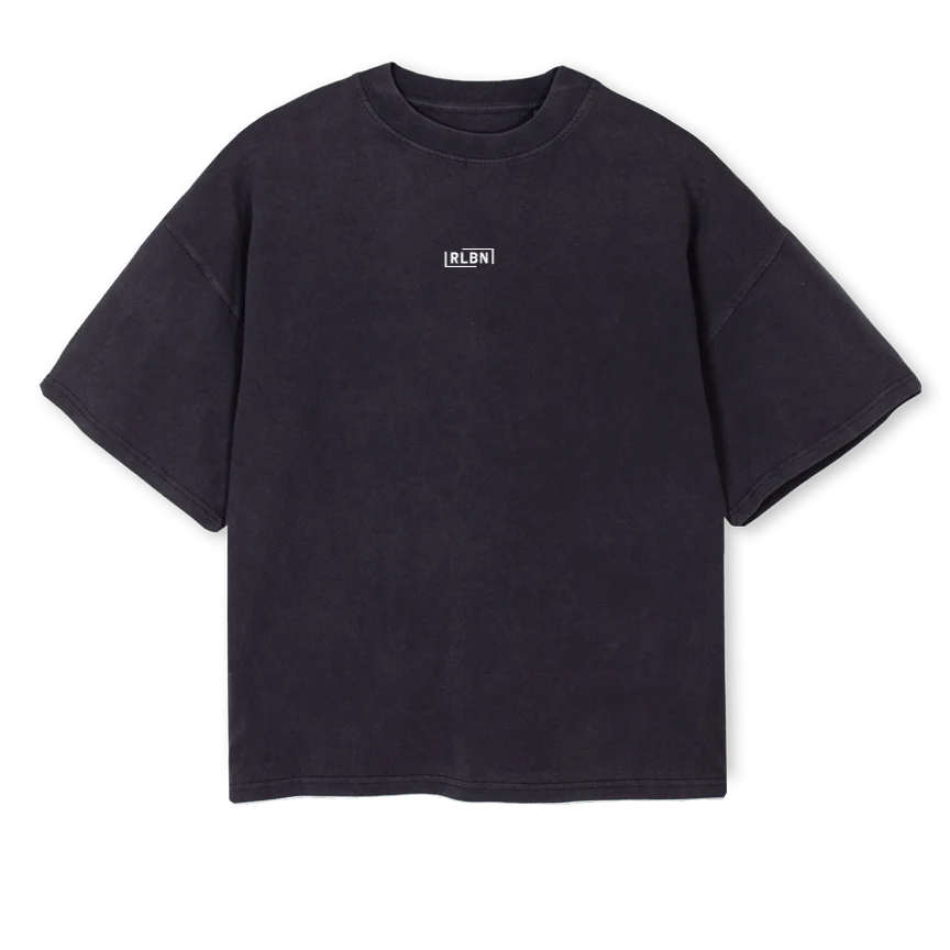RLBN  Vintage Black Oversized Boxy Tee.