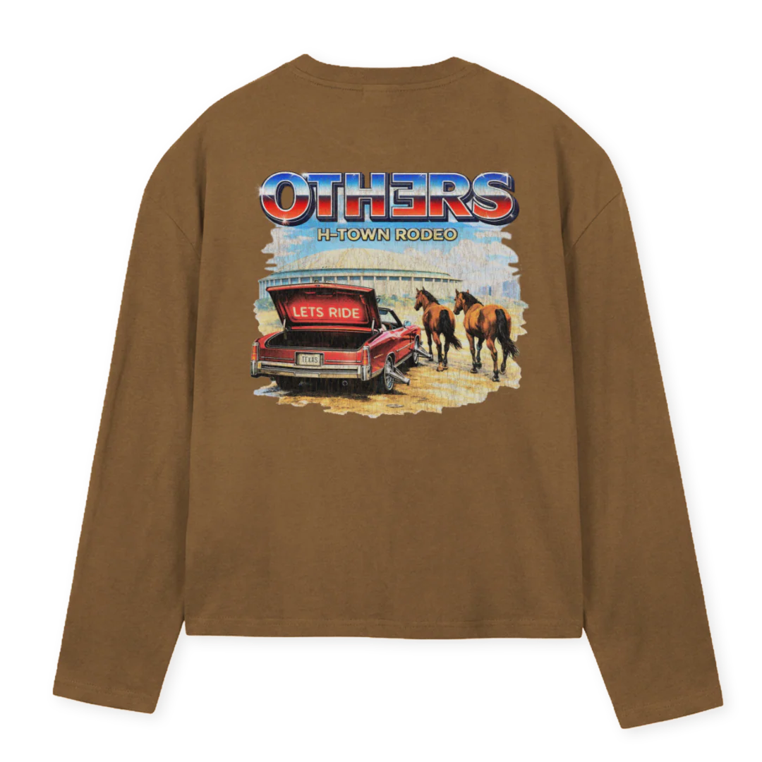 RODE TAN Vintage Tan Oversized Boxy LS Tee. - Image 2