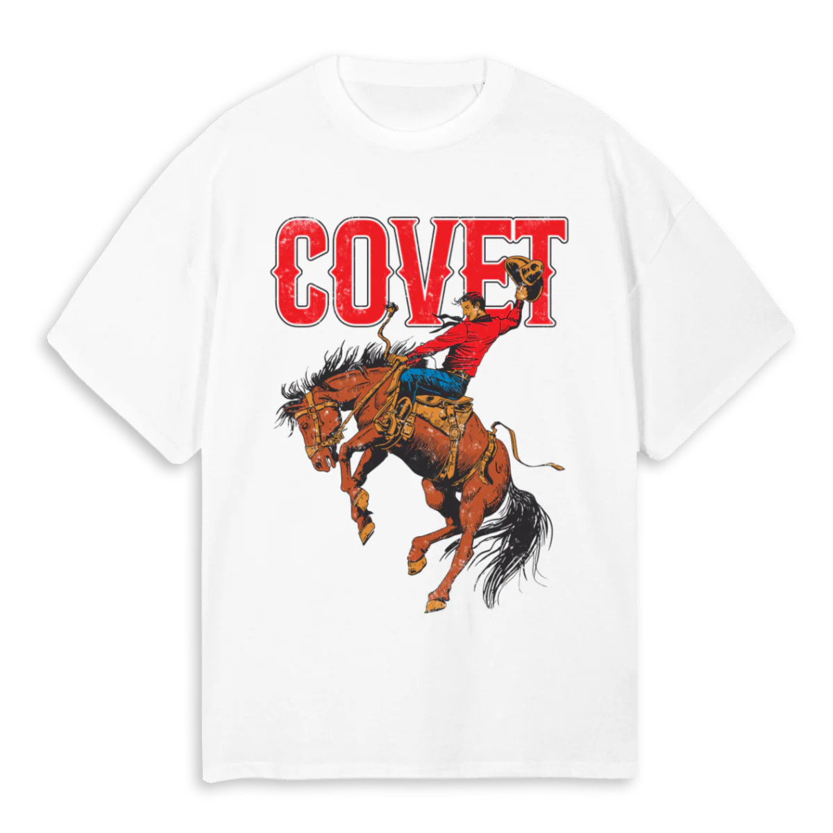 RODEOO White Oversized Tee.