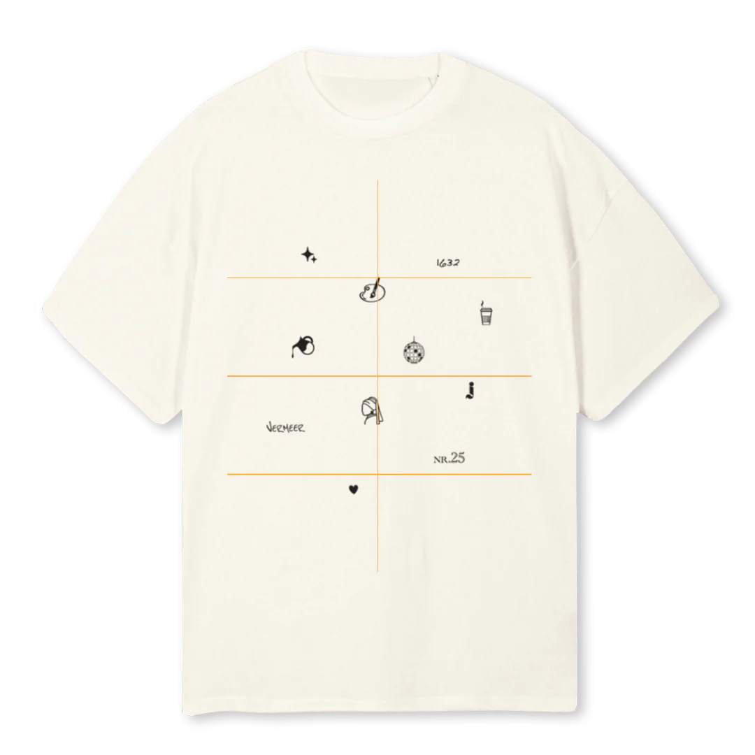 ROGERSXJOHANNES Cream Oversized Tee.