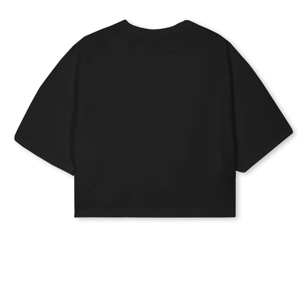 ROLLRCROPTEE Black Cropped Oversized Tee. - Image 2