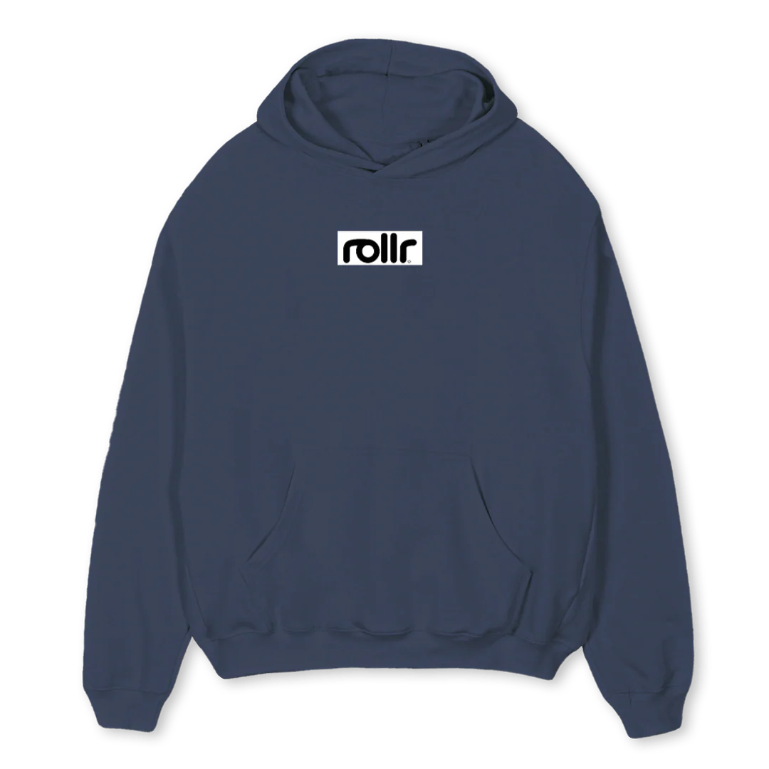 ROLLRHOODIE Navy Blue Oversized Hoodie.