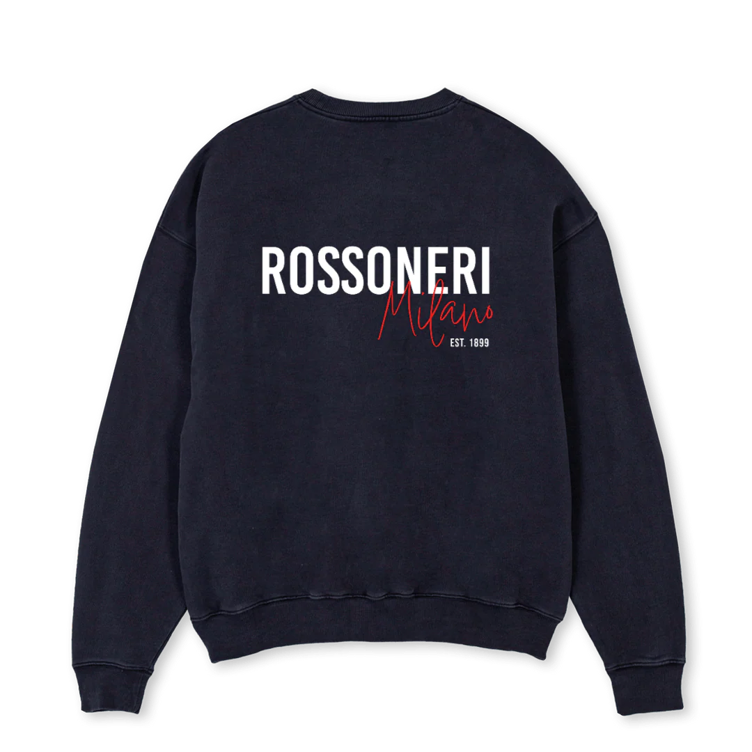 ROSSONERISWEATERONE Vintage Black Oversized Crewneck Sweater. - Image 2
