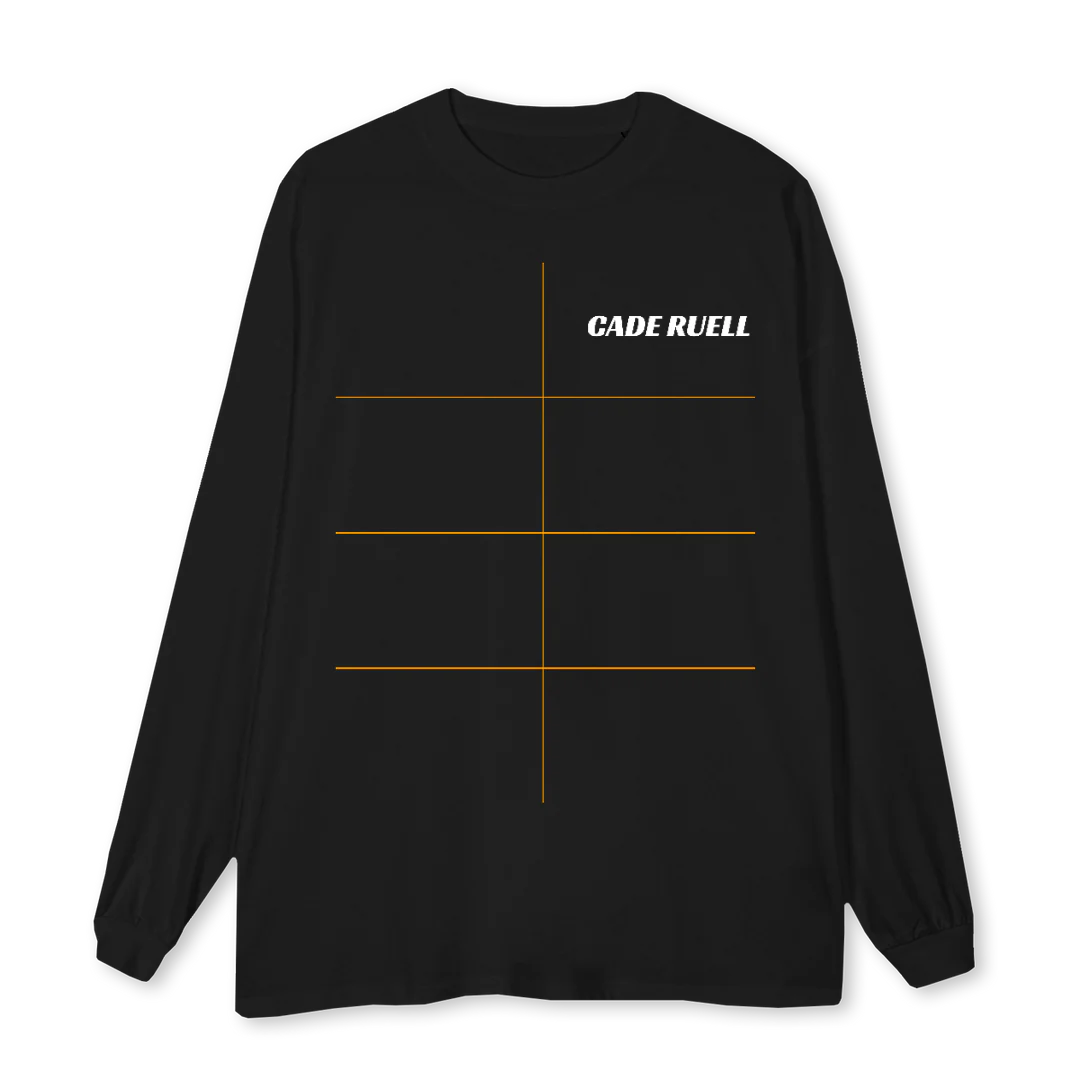 RUNNING DIVISION WHT Black Oversized LS Tee.