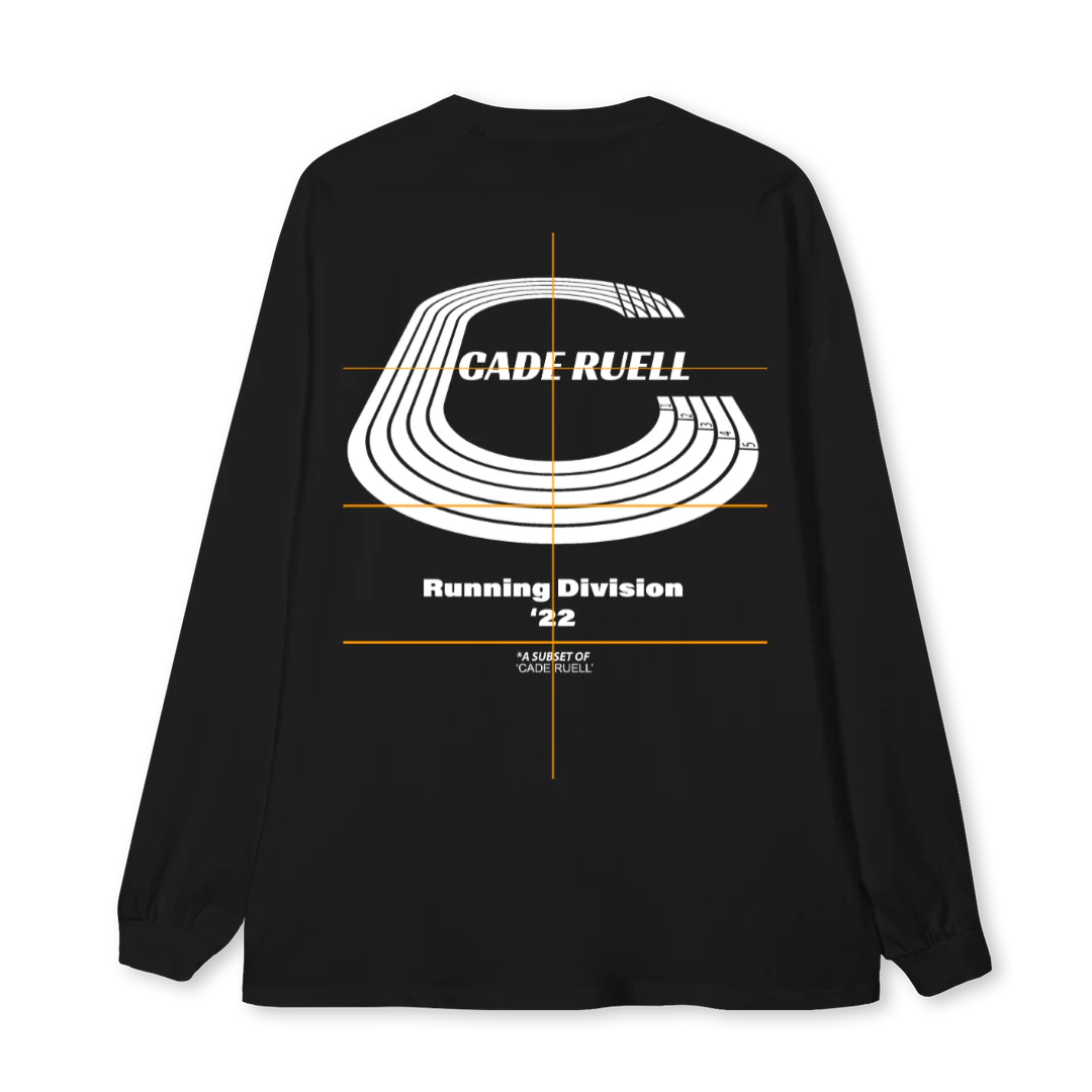 RUNNING DIVISION WHT Black Oversized LS Tee. - Image 2