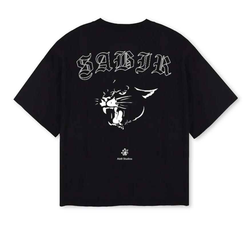 SABIR Black Oversized Boxy Tee. - Image 2