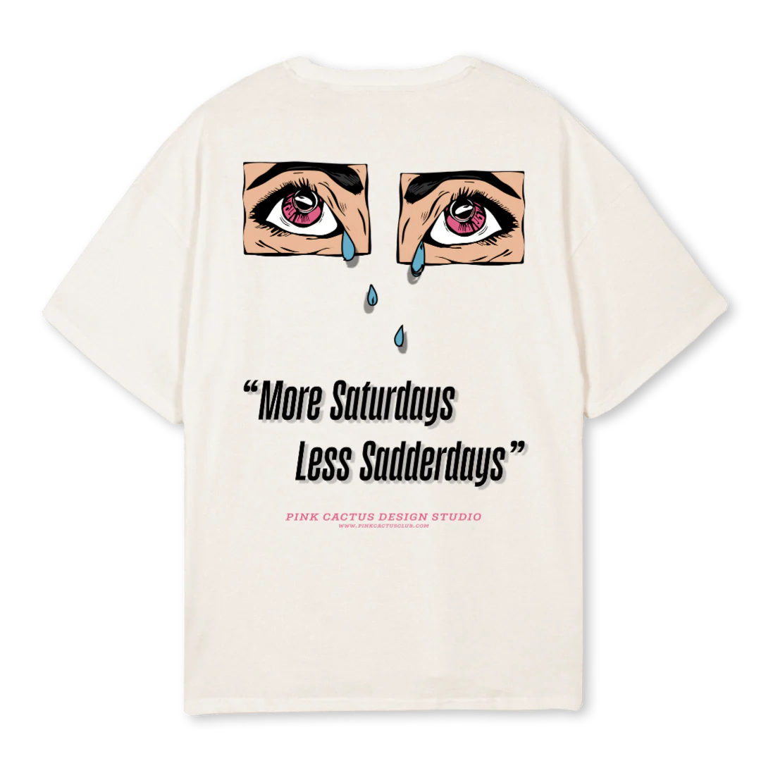 SADDERDAYS Vintage White Oversized Tee. - Image 2