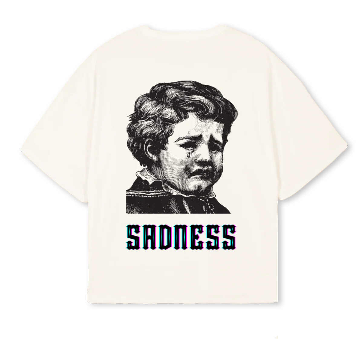 SADNESS Vintage White Oversized Boxy Tee. - Image 2