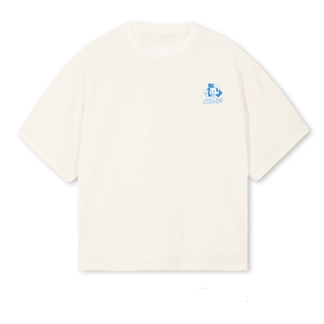 SAMMYS WINDOWS Vintage White Oversized Boxy Tee.