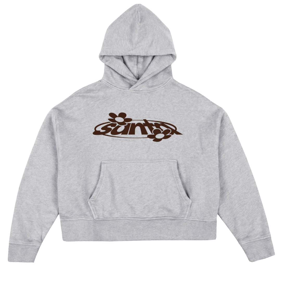 SANTAONEHOODIE_LG Light Grey Marl Oversized Boxy Hoodie.