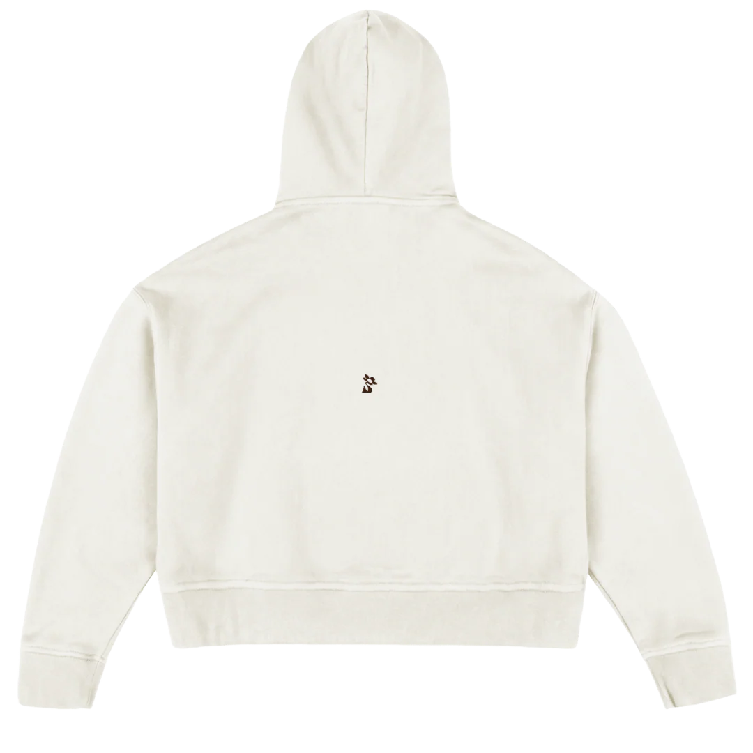 SANTAONEHOODIE_BROWN Vintage White Oversized Boxy Hoodie. - Image 2