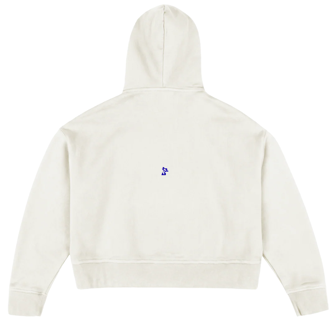SANTAONEHOODIE_BLUE Vintage White Oversized Boxy Hoodie. - Image 2