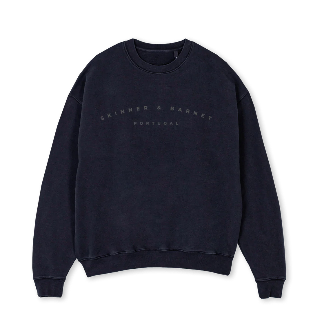 SB1 Vintage Black Oversized Crewneck Sweater.