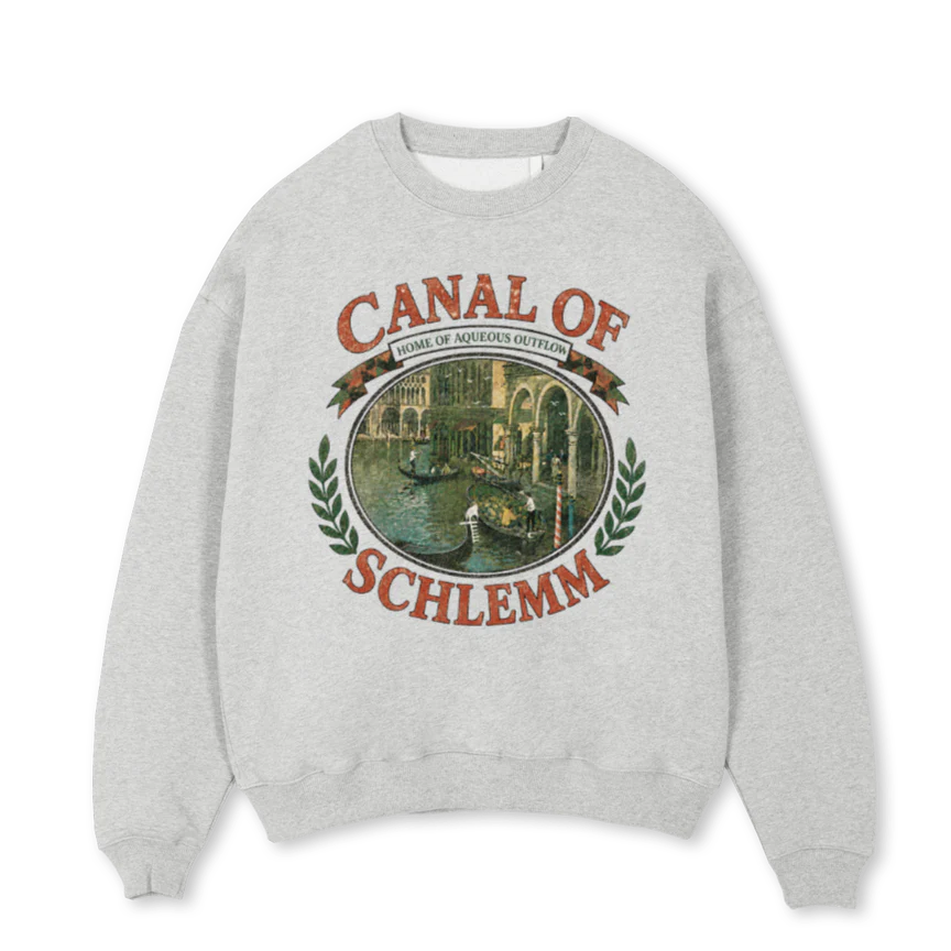 SCHLEMM LG Light Grey Marl Oversized Crewneck Sweater.