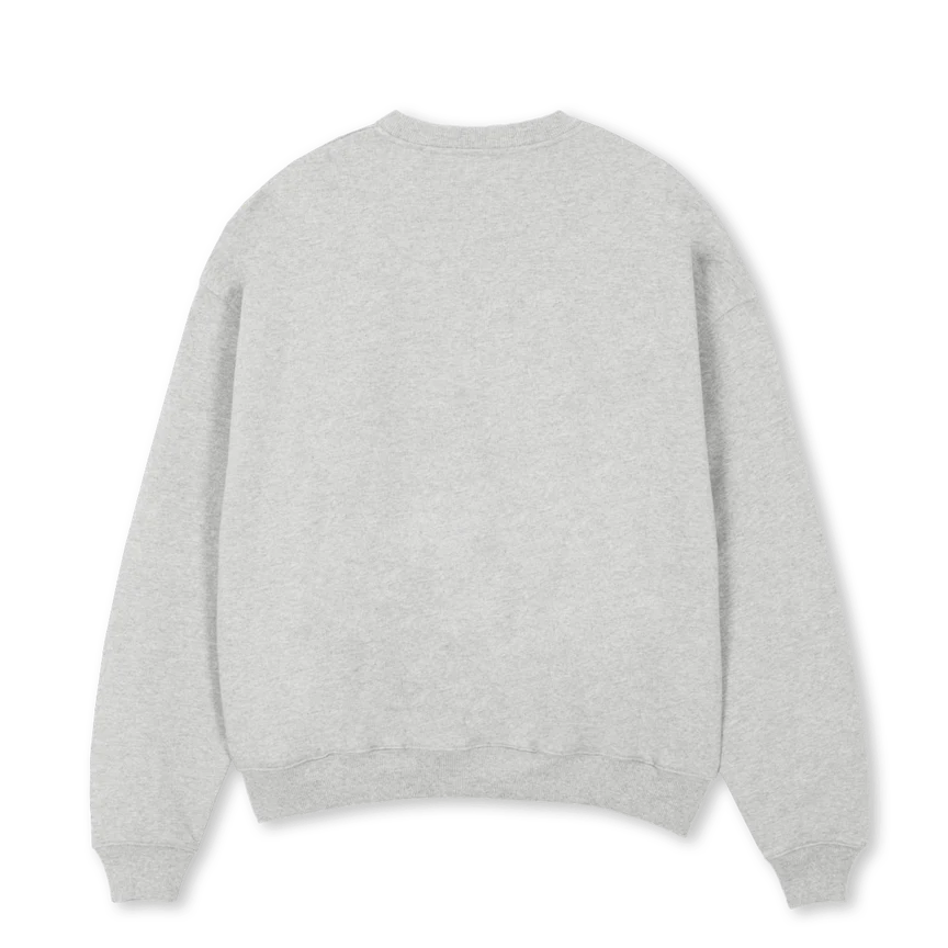 SCHLEMM LG Light Grey Marl Oversized Crewneck Sweater. - Image 2