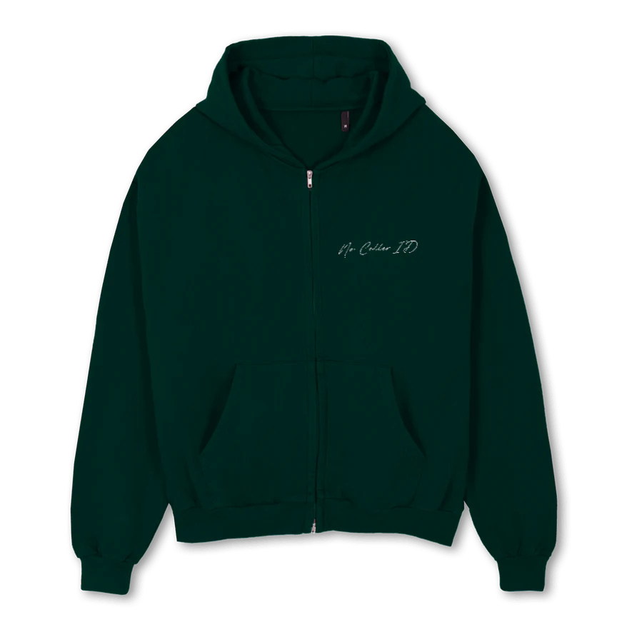 SCRIPTGREENHOODIE Wild Green Oversized Zipped Hoodie.
