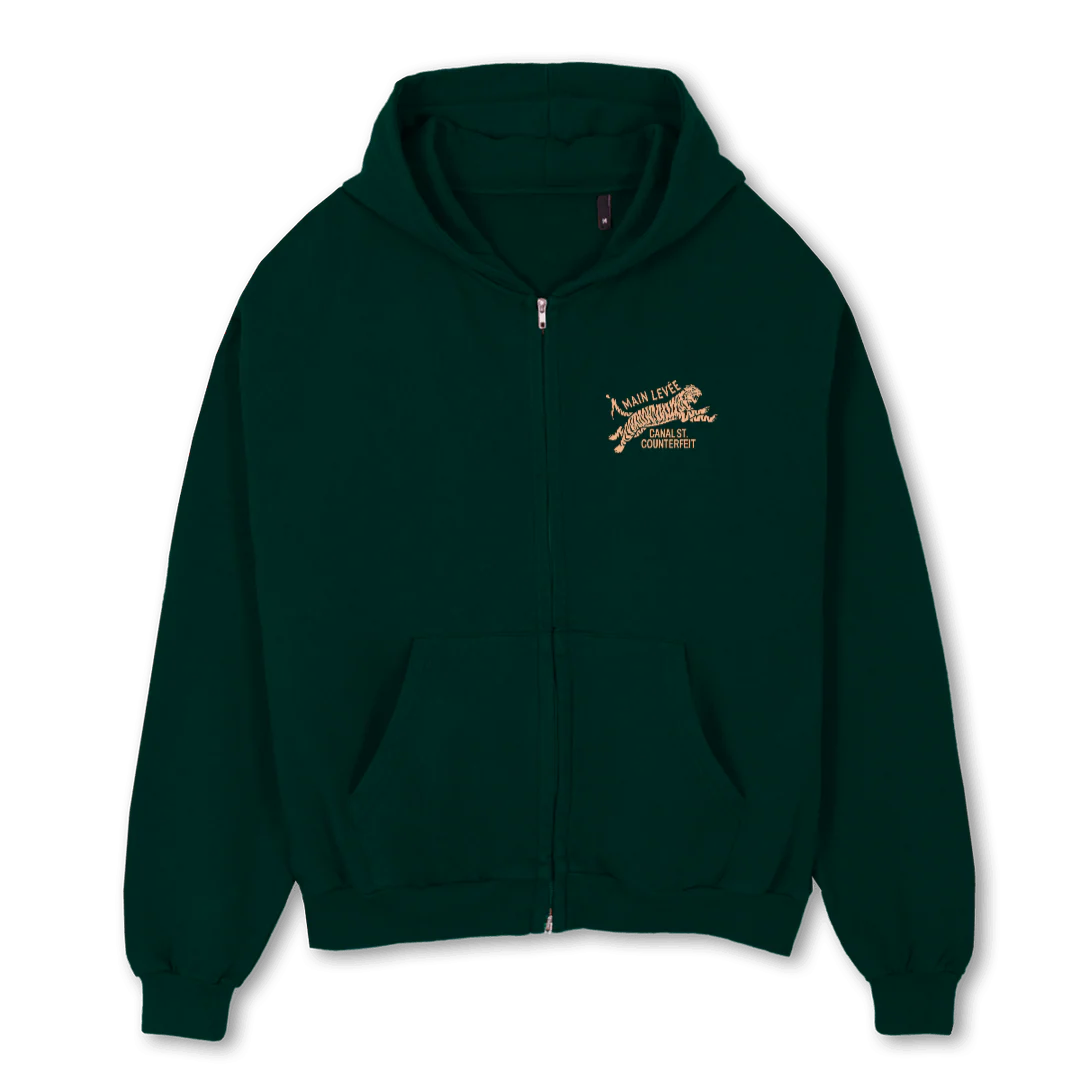 WG_CANALSTCHOOD Wild Green Oversized Zipped Hoodie