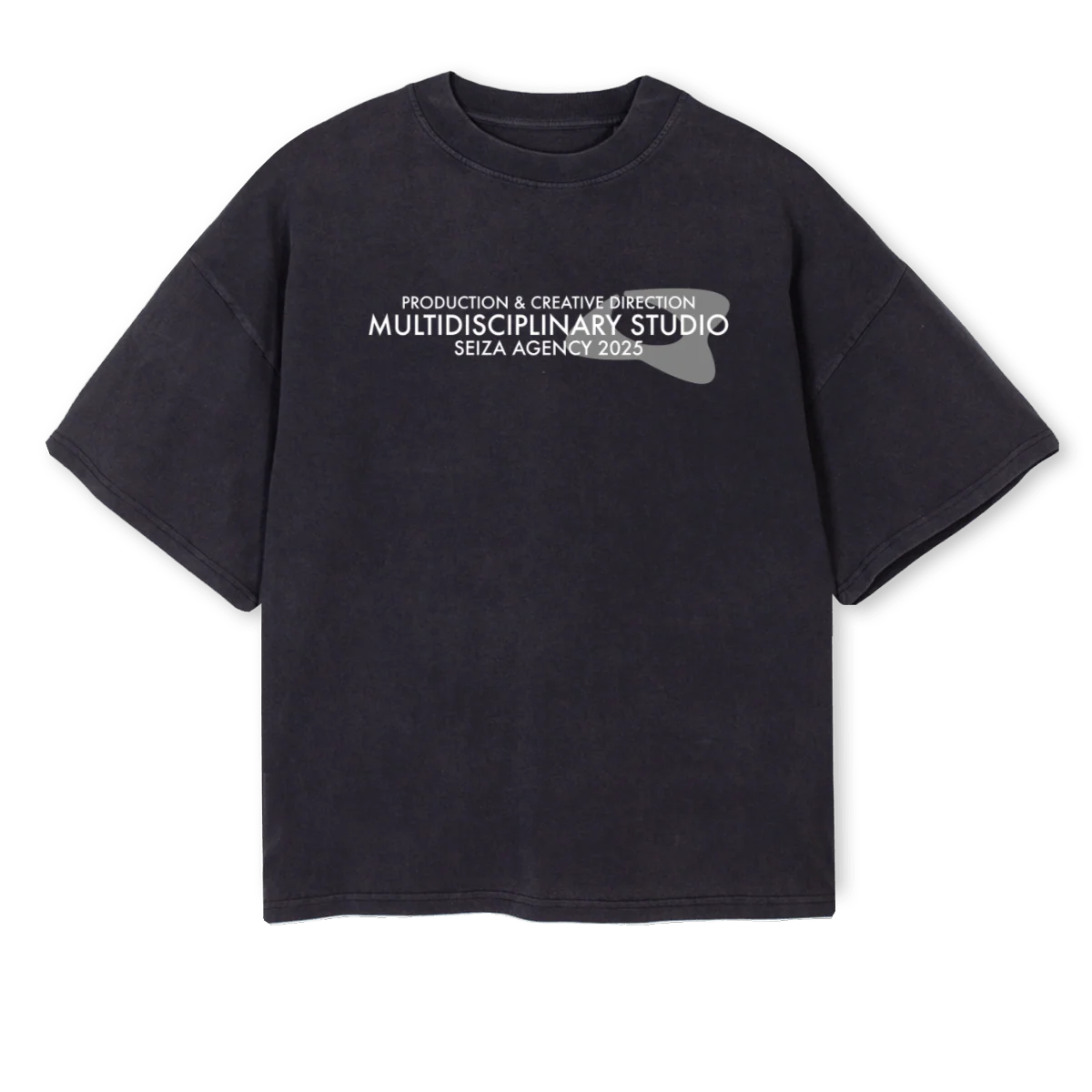 SEIZA Vintage Black Oversized Boxy Tee.