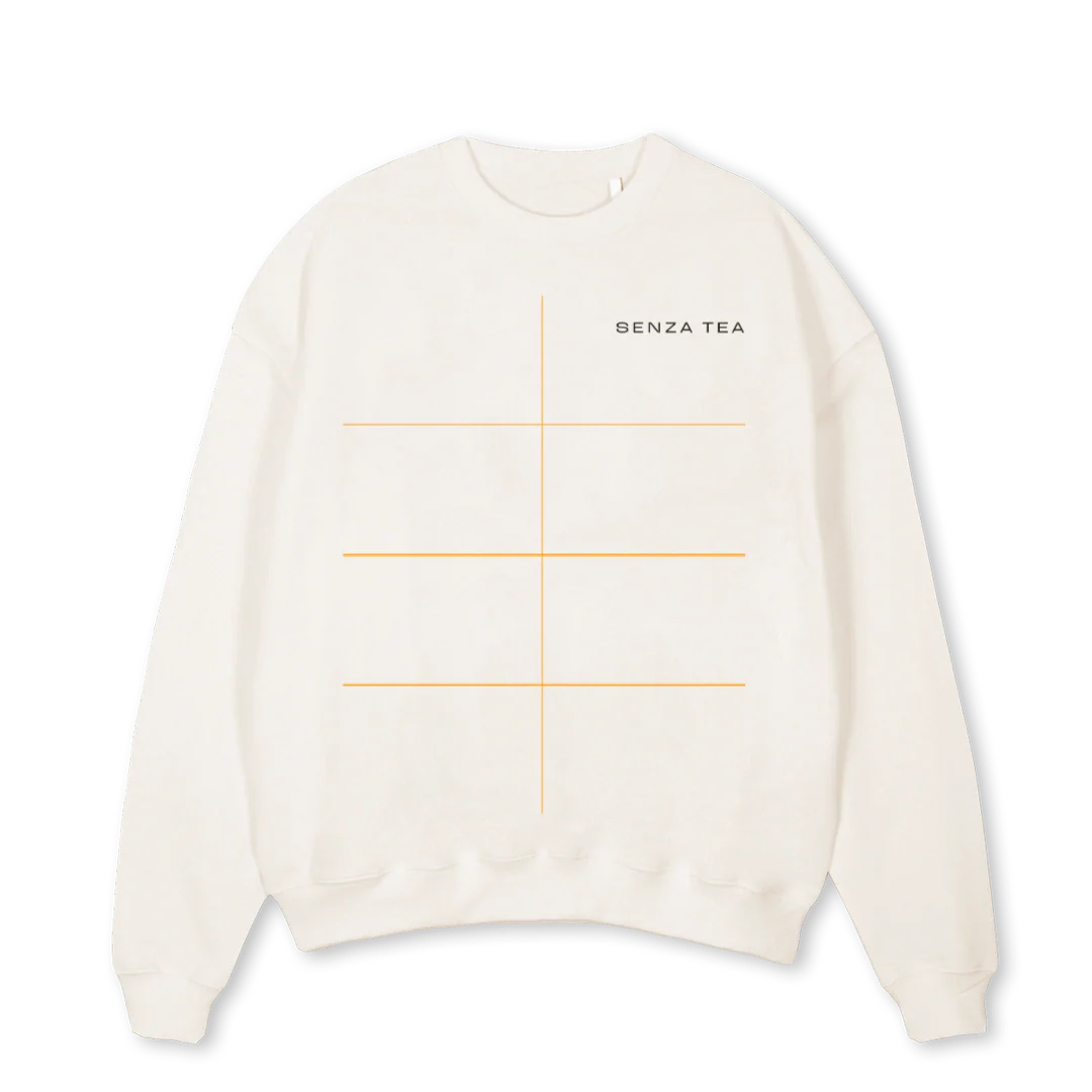 SENZASWEATER Vintage White Oversized Crewneck Sweater.
