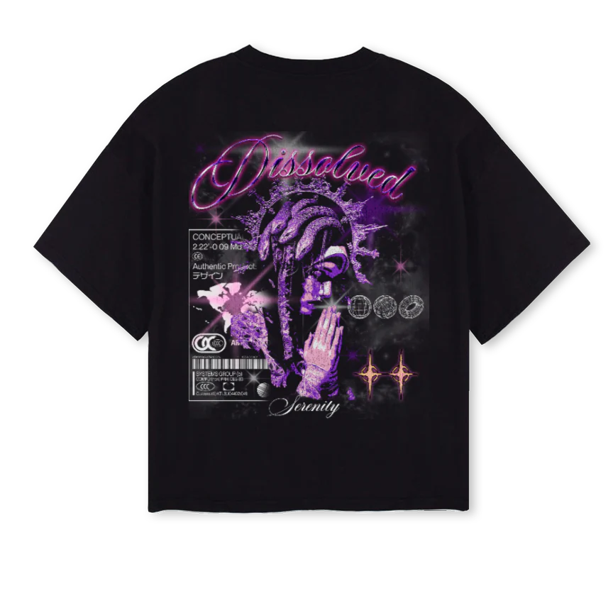 SERENITY DSSLVD  Black Oversized Boxy Tee. - Image 2