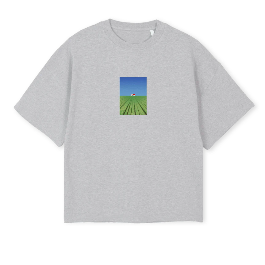SFARMHOUSEBOXYGREY Light Grey Marl Oversized Boxy Tee.