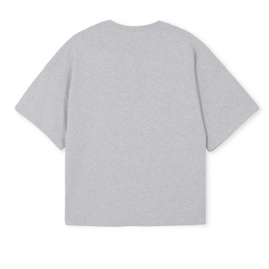 SFARMHOUSEBOXYGREY Light Grey Marl Oversized Boxy Tee. - Image 2