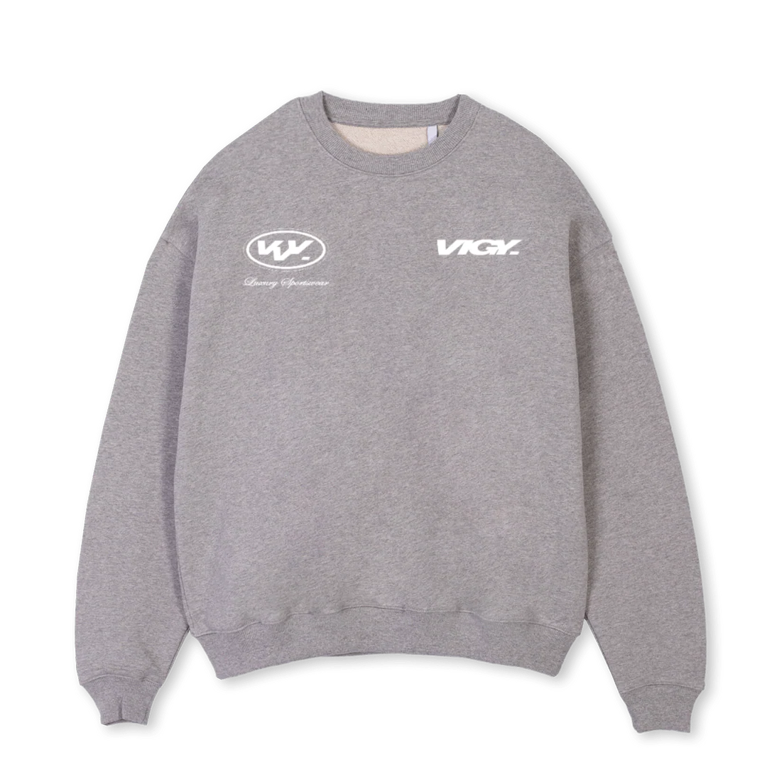 SGCREW Grey Marl Oversized Crewneck Sweater.