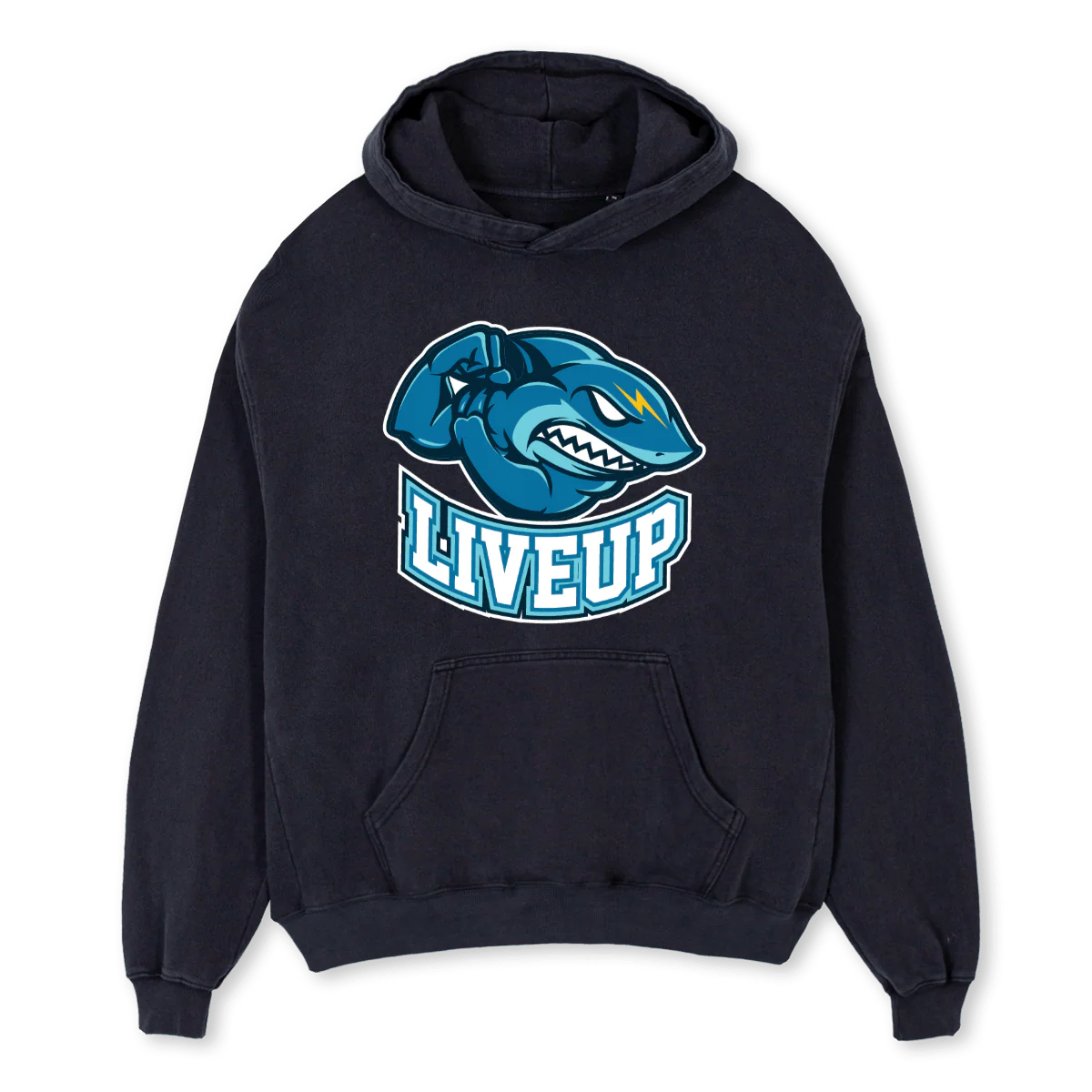 SHARK EDITION Vintage Black Oversized Hoodie.
