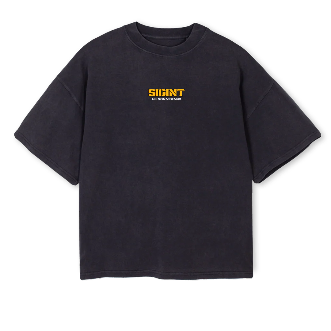 SIGINTSHIRTTWO Vintage Black Oversized Boxy Tee.