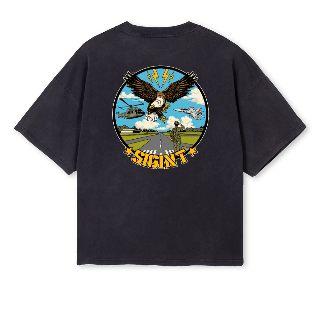 SIGINTSHIRTTWO Vintage Black Oversized Boxy Tee. - Image 2