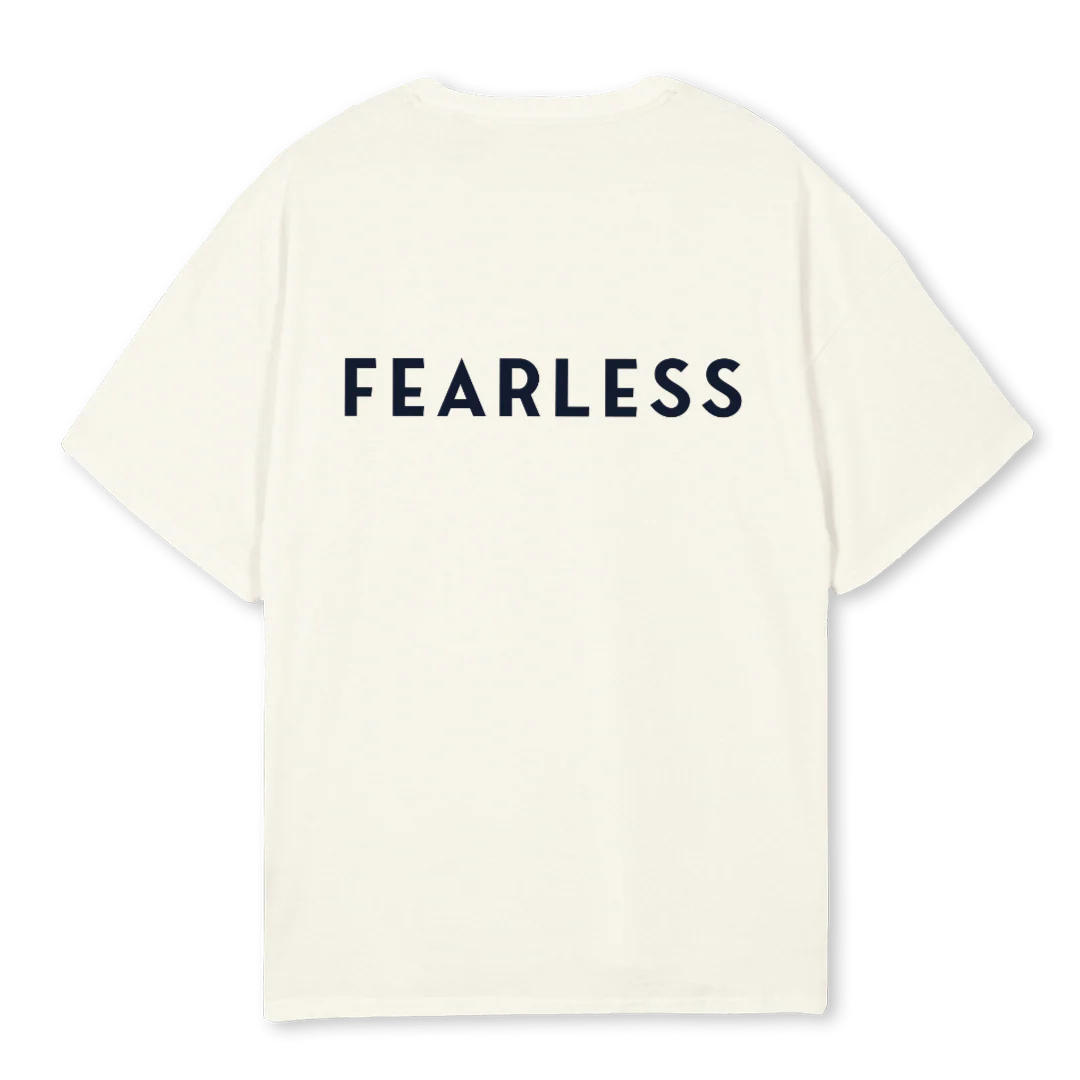 SIMPLE LOGO PRINT Cream Oversized Tee. - Image 2