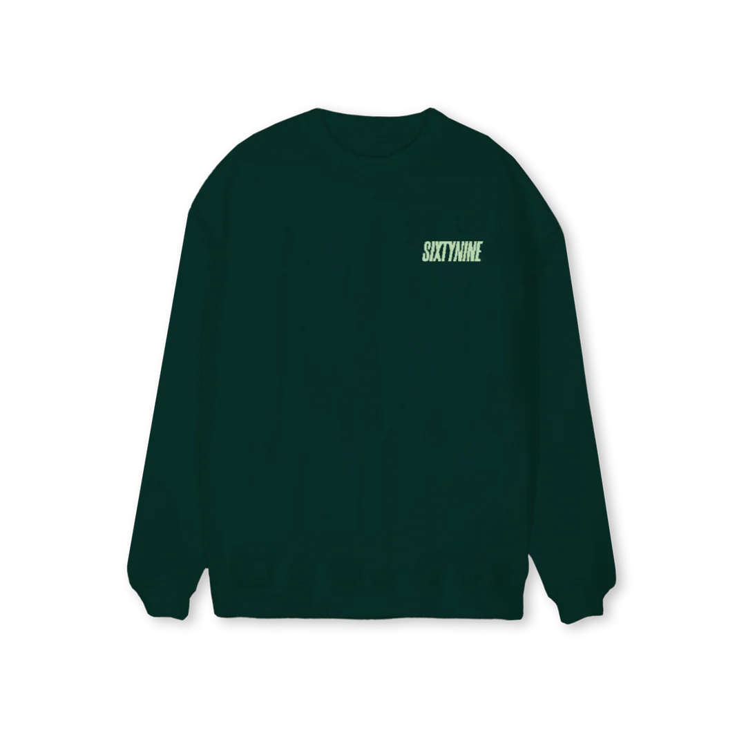SIXTYNINEDIGITALCREW Wild Green Regular Crewneck Sweater.