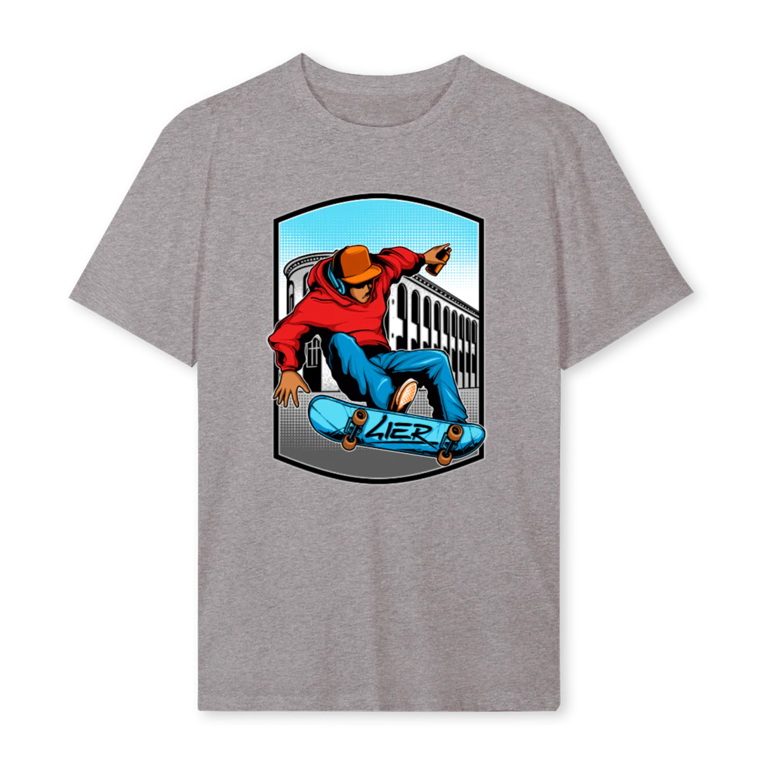 SKATE Grey Marl Regular Tee.