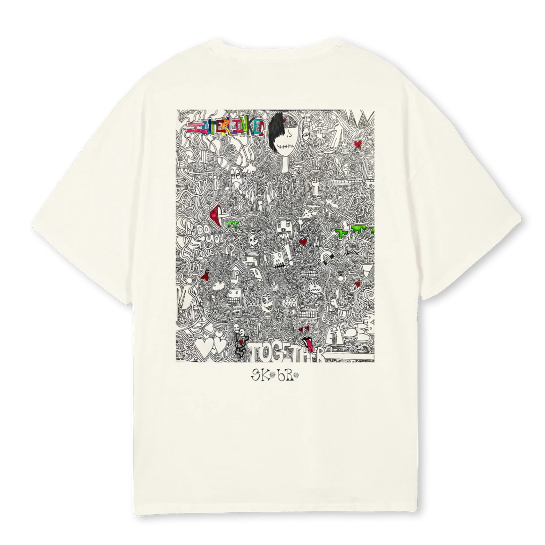 SKOBROXINTERLINKED Cream Oversized Tee. - Image 2