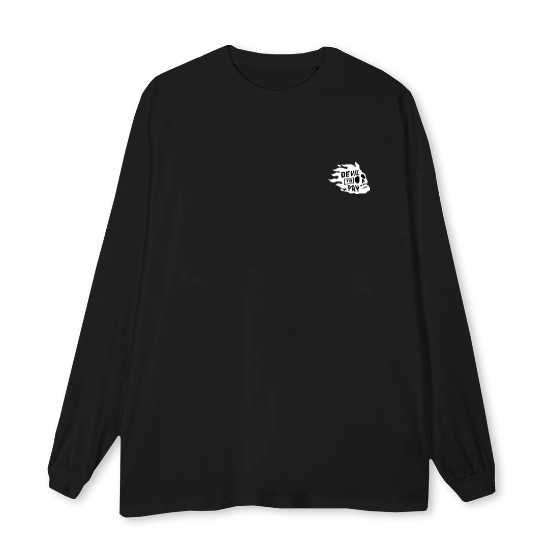 SKULLLOGO Black Oversized LS Tee.