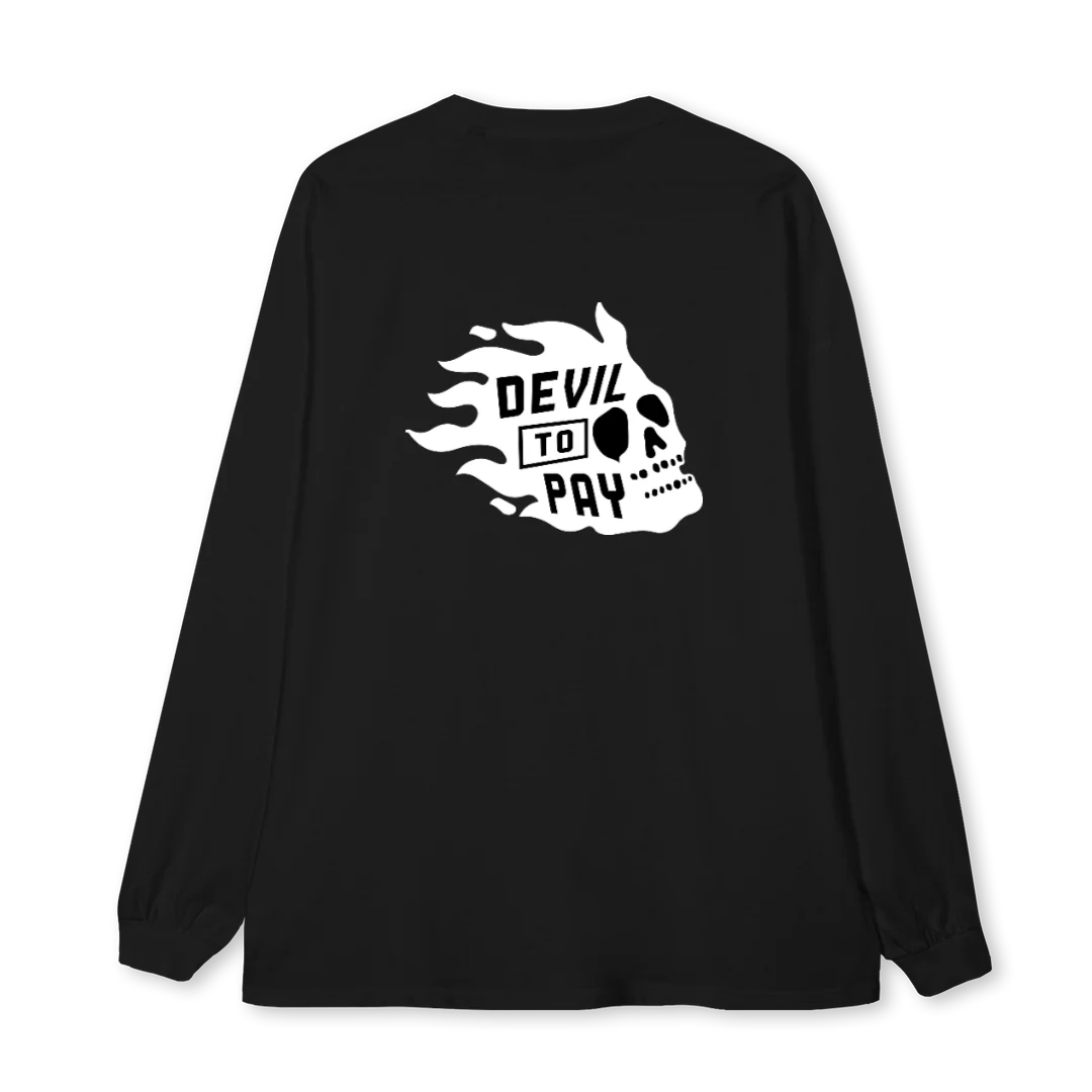 SKULLLOGO Black Oversized LS Tee. - Image 2