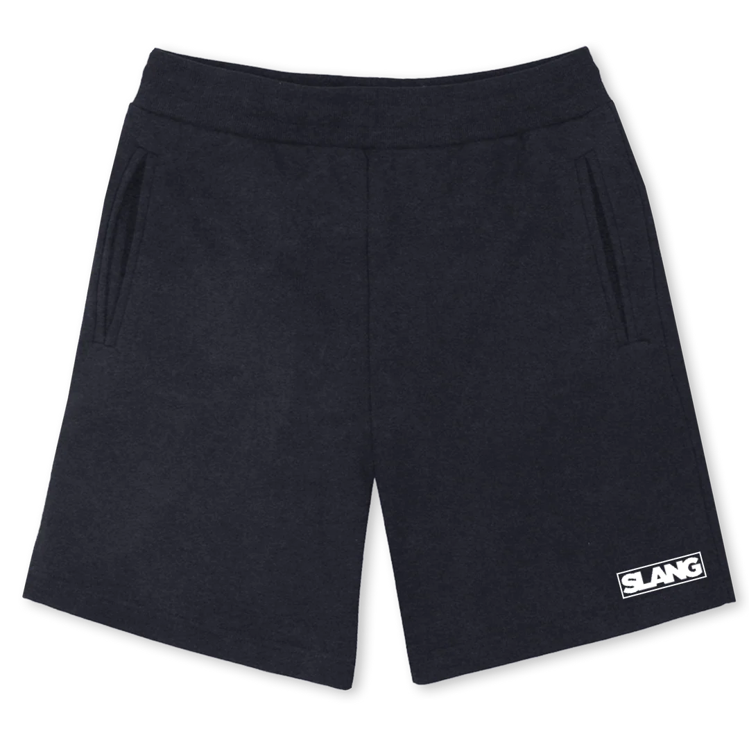 SLANGBLACKDISTWHITE Vintage Black Sweatshorts.