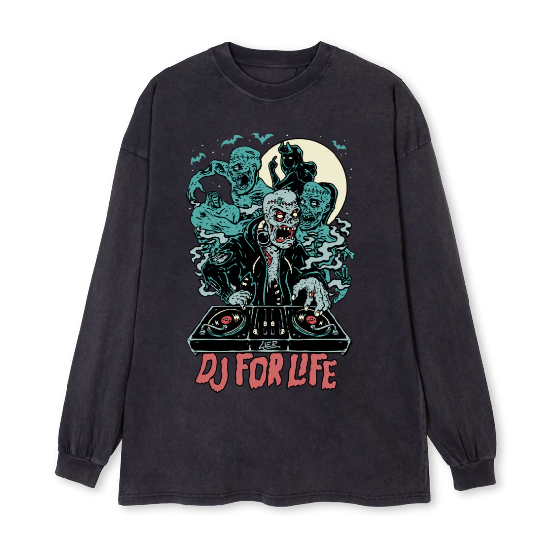 SLEEVE Vintage Black Oversized LS Tee.