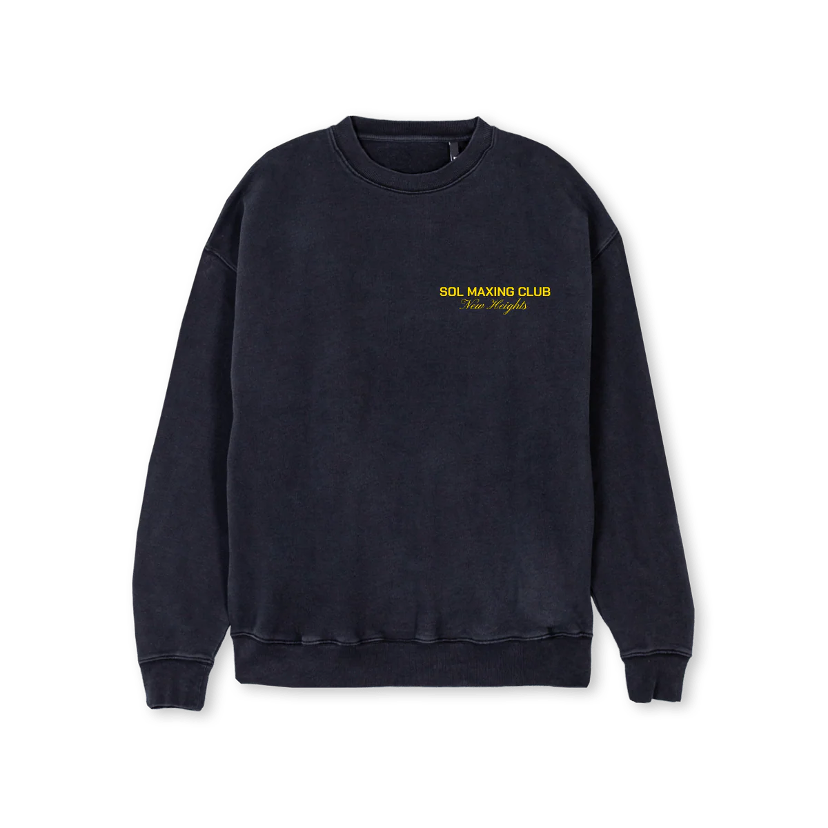 SMCNEWHEIGHTS Vintage Black Regular Crewneck Sweater.