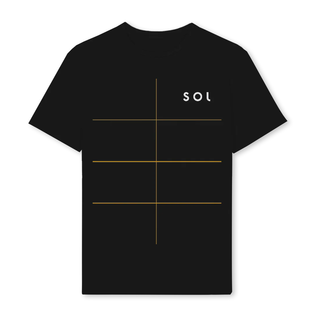 SOL_3 Black Regular Tee.