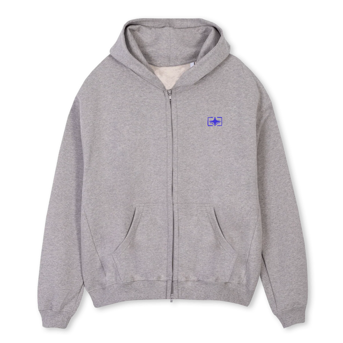 SONICS SNAPSHOT Grey Marl Oversized Zipped Hoodie.