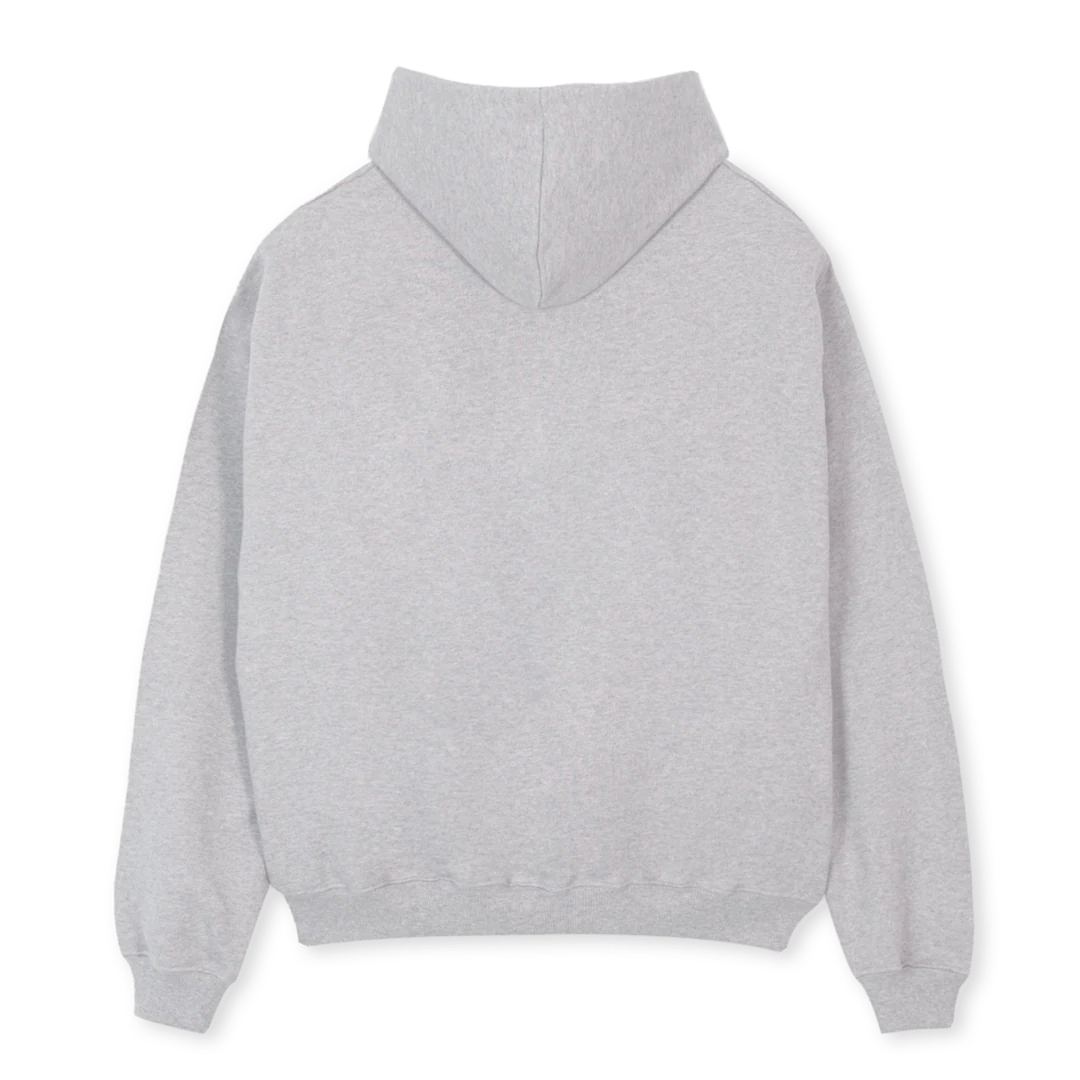 SORRYIMLATEHOOD Light Grey Marl Oversized Hoodie. - Image 2