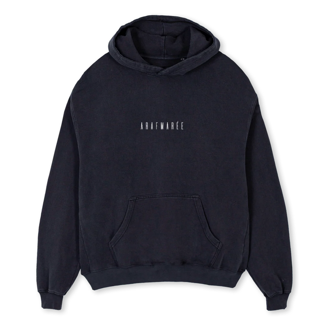 SOULGAZING Vintage Black Oversized Hoodie.