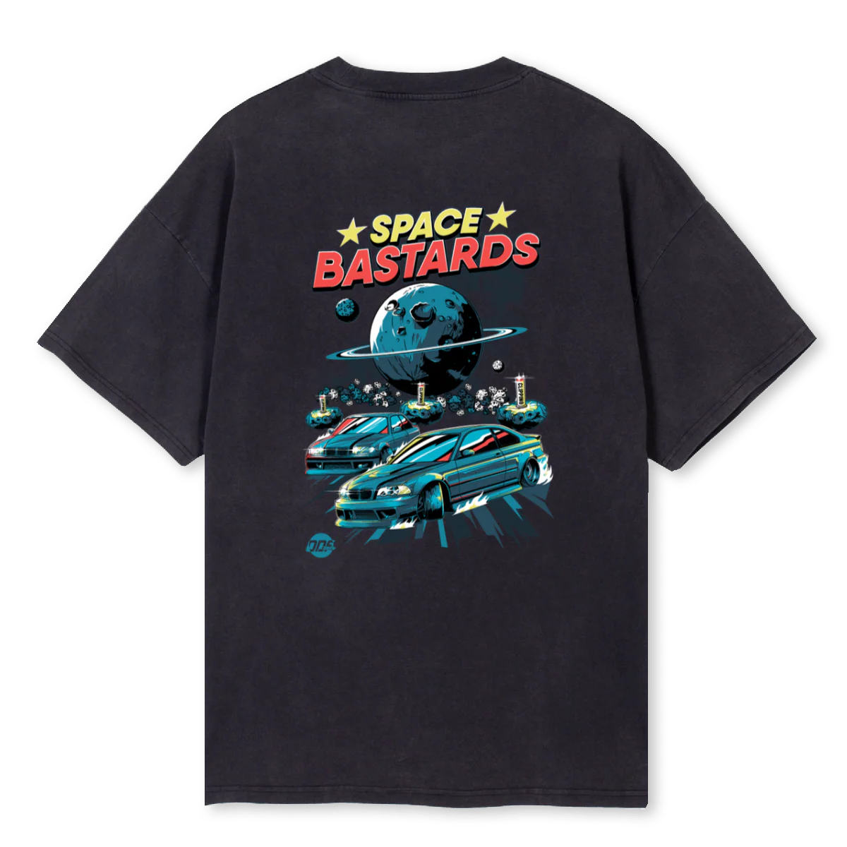 SPACEBASTARDS Vintage Black Oversized Tee. - Image 2