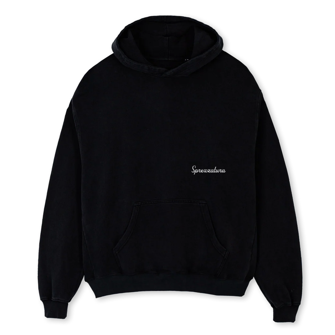 SPEZZBACKSTAR Black Oversized Hoodie.