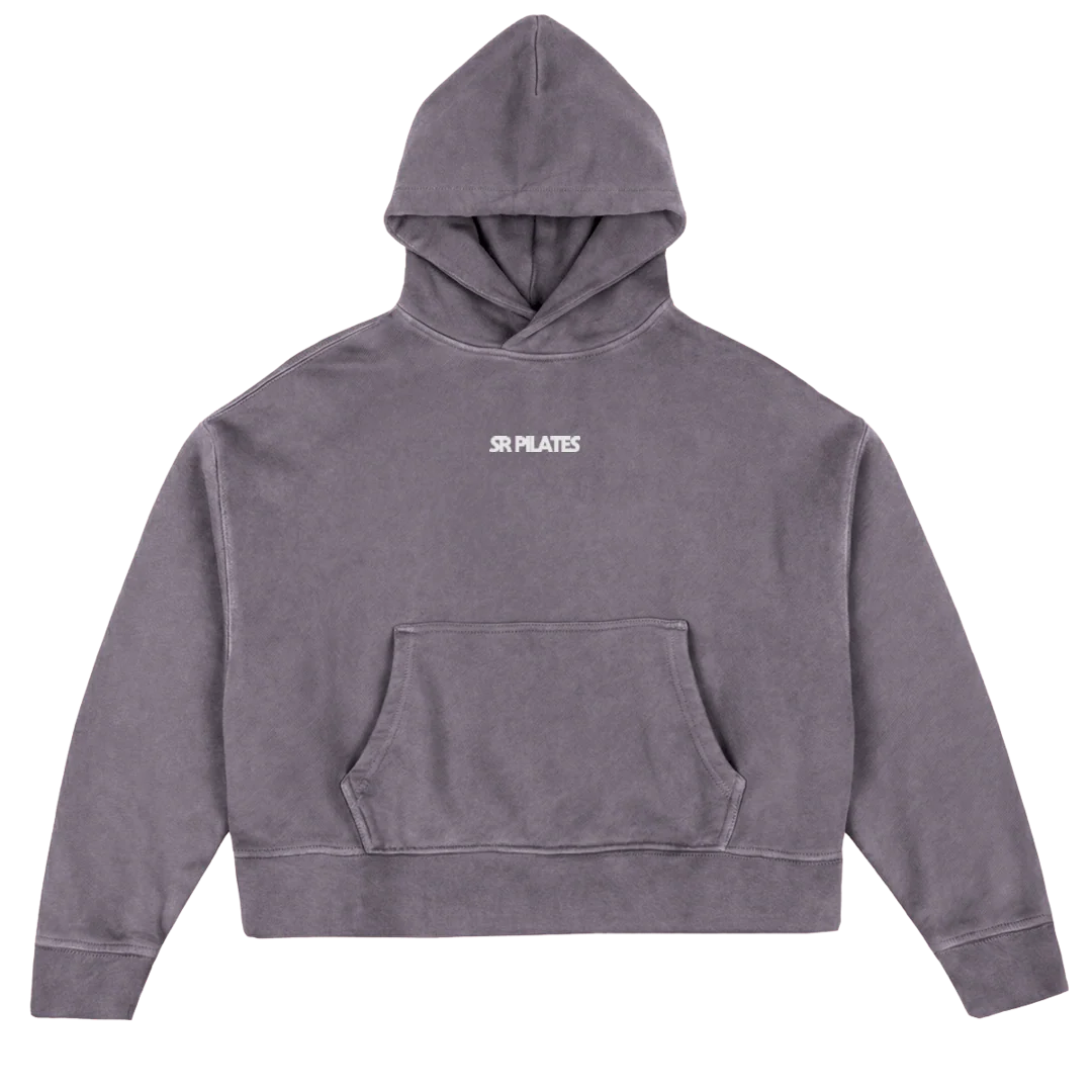 SR PILATES Pigment Grey Oversized Boxy Hoodie.