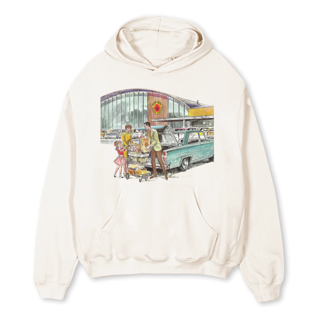 SRVINHOODIE Vintage White Oversized Hoodie.