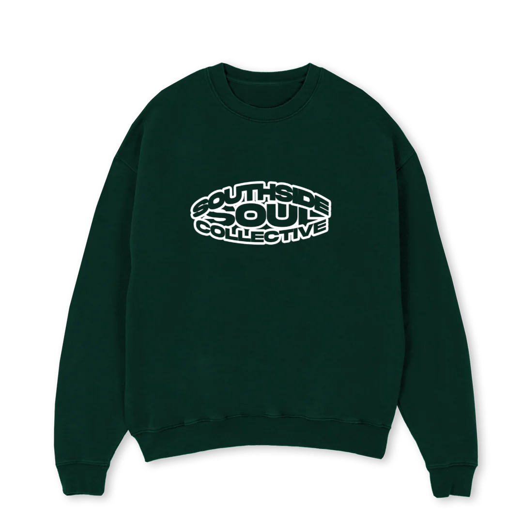 SSCLOGOOUTLINES Wild Green Oversized Crewneck Sweater.