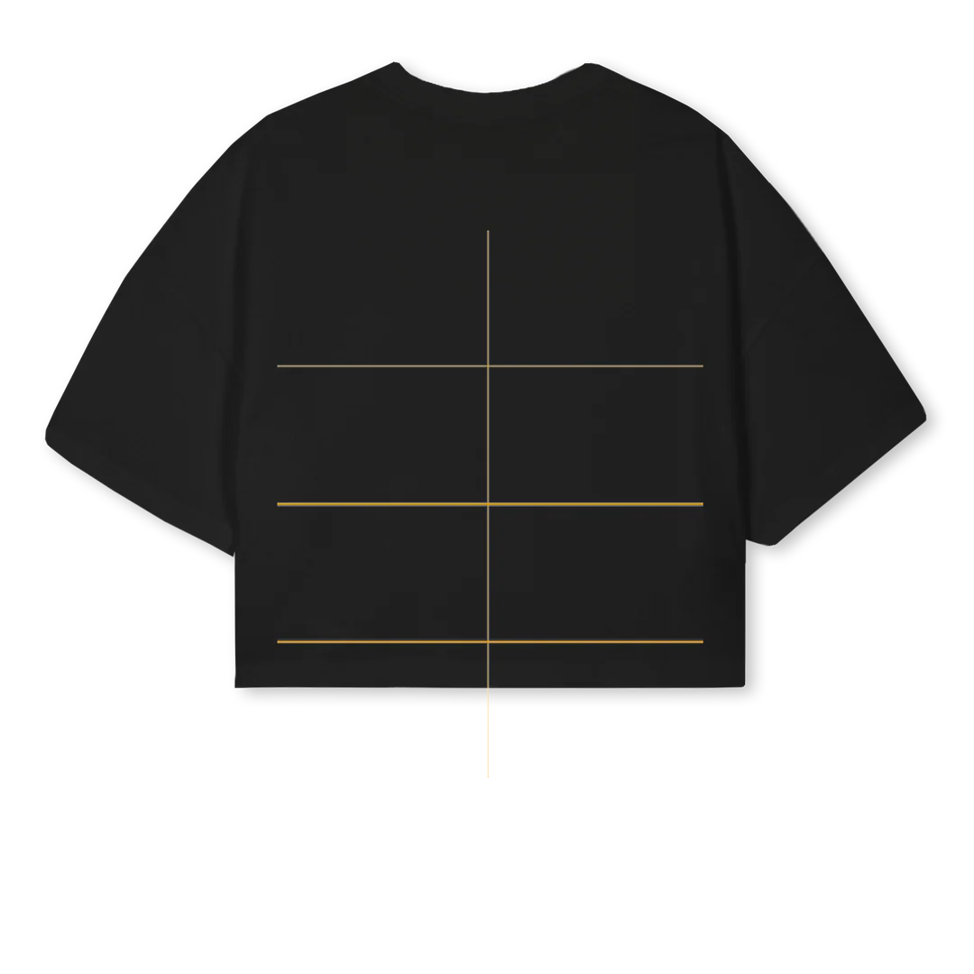 SSUNA Black Cropped Oversized Tee. - Image 2
